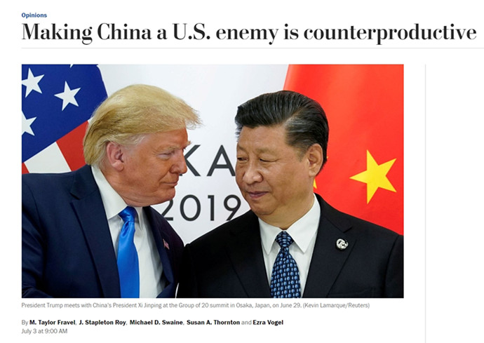 美国百位学者联名信：与中国为敌事与愿违