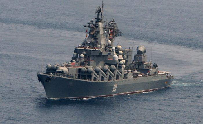 俄海军在日本海射导弹　出动瓦良格号巡洋舰
