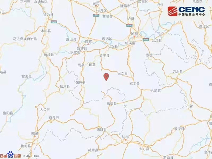 四川宜宾市兴文县发生3.1级地震