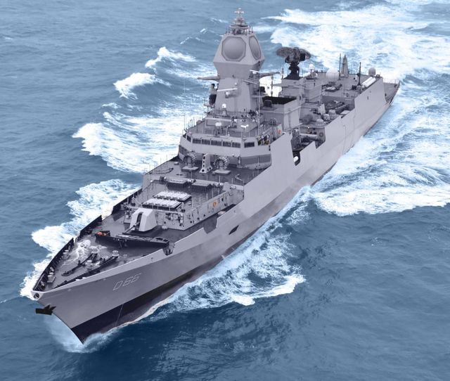 印度首艘新型国产驱逐舰交付海军