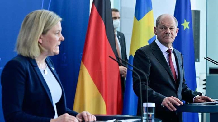 德国总理与瑞典首相举行会谈