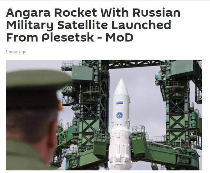 俄罗斯宣布成功发射＂安加拉－1.2＂火箭