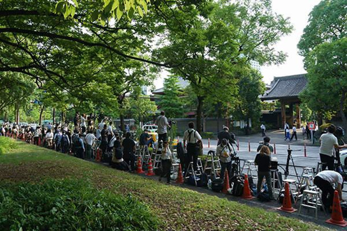 安倍遗体告别仪式在东京增上寺举行