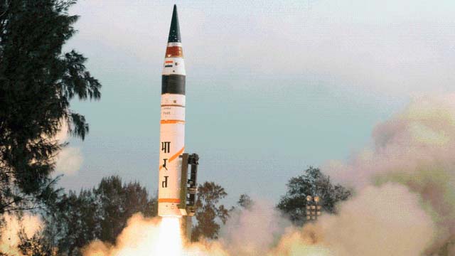 印度成功试射“烈火-5”型洲际弹道导弹
