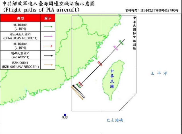 台军方：27陆机、4陆舰在台海周边活动